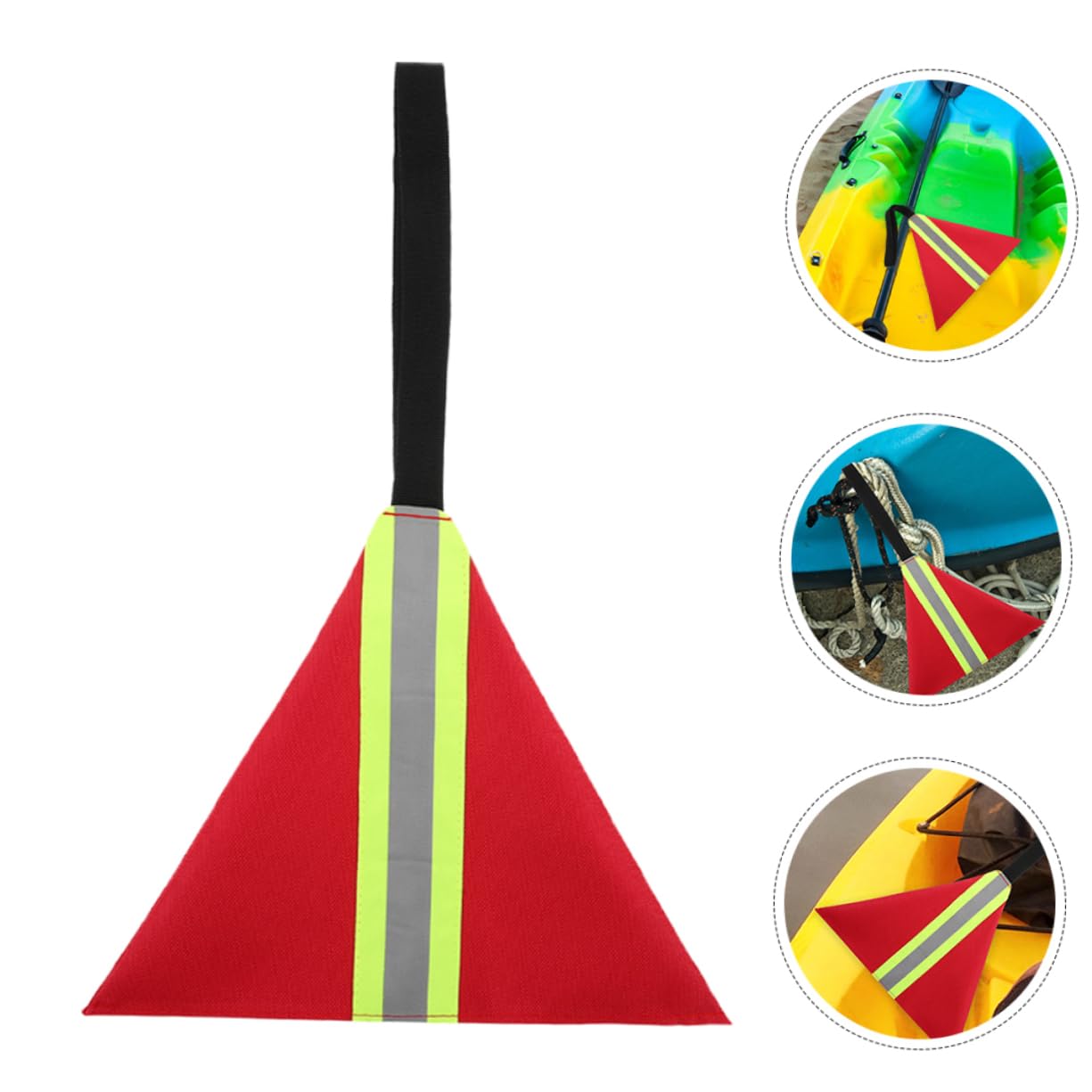 Mikikit Drapeau de Sécurité pour Kayak, Rouge, Bande Réfléchissante, Tissu Oxford, 3 Pièces, Léger et Portable pour Océans et Lacs | Toile Oxford, Bande Réfléchissante et Sangle, pour Sports Nautiques, Transport en Mer, Usage Léger