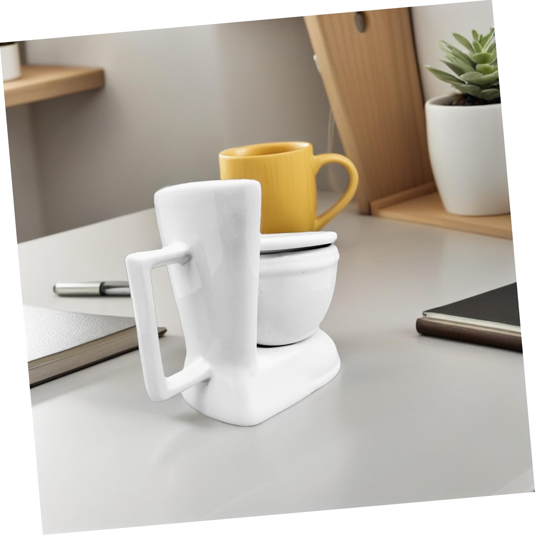 Cabilock Taza de Cerámica con Diseño de Inodoro Bebidas como Café Té y Leche Taza para Desayuno Regalo Original para Oficinas y Ocasiones Especiales