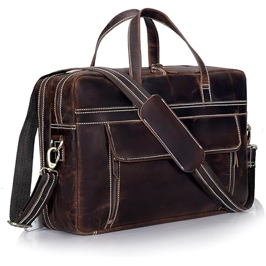Genuine Leather Briefcase for Men 18