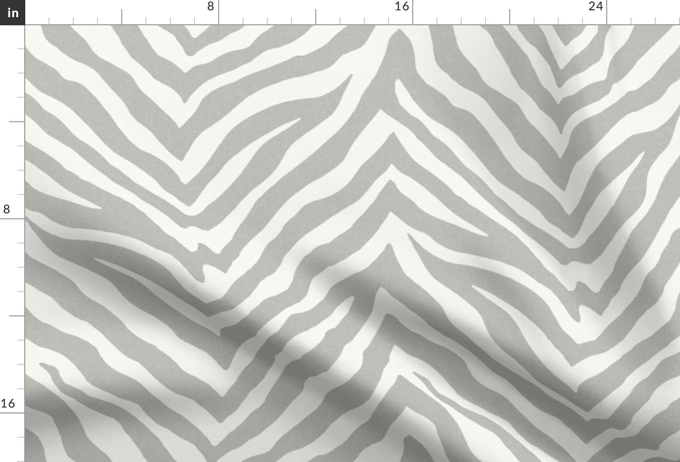 Spoonflower Fabric - Snow Zebra Gray White Printed on Upholstery Velvet Fabric Fat Quarter - Upholstery Home Decor Bottomweight Apparel