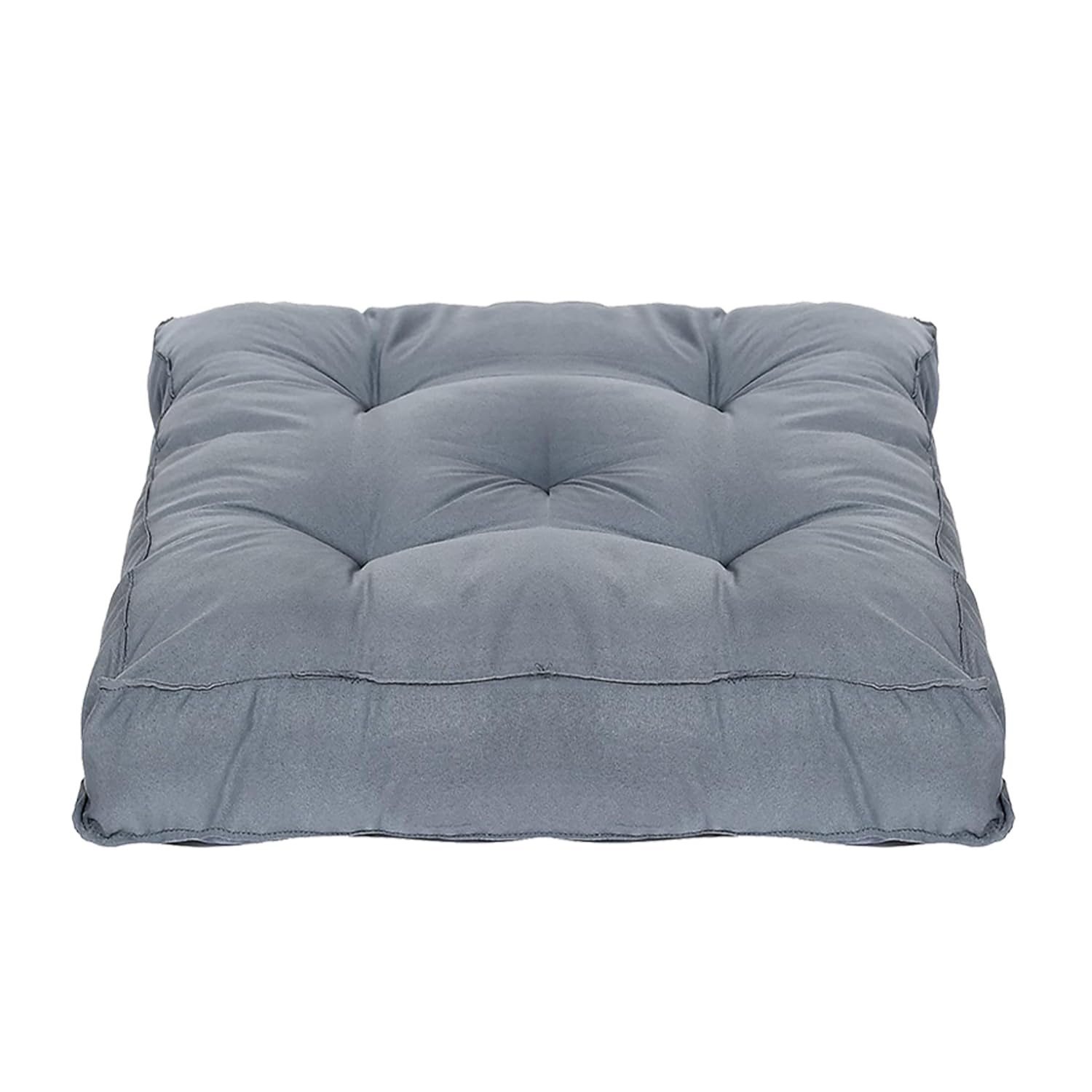 Kuber Industries Square Chair Pad/Cushion | Quilted Microfiber Fabric & Solid Color | Soft & Comfortable Sitting | Size 45 x 45 x 7 CM | Pack of 1 | Grey