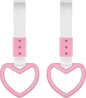 Vista 8 de 2 piezas anillos en forma de corazón correas para manija de automóvil, dije de deriva, encanto para parachoques trasero, anillo de advertencia