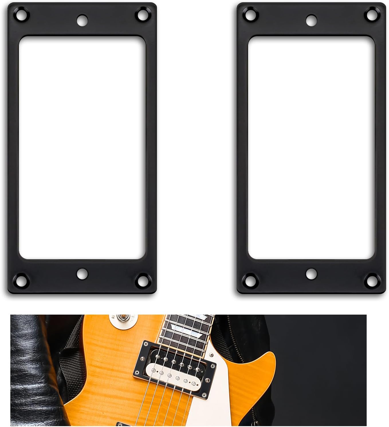 2Pcs Metal Flat Humbucker Cover Flat Metal Humbucker Pickup