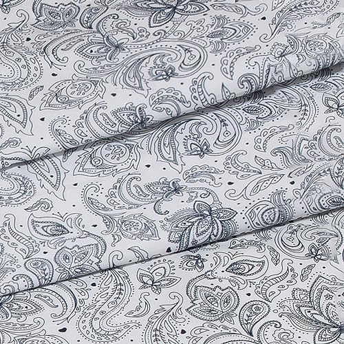 Image of Elegant Comfort Softest and Coziest 4-Piece Sheet Set - 1500 Premium Hotel Quality Microfiber - Deep Pocket, Wrinkle Resistant 4-Piece Paisley Pattern Bed Sheet Set, Twin XL, Paisley Navy