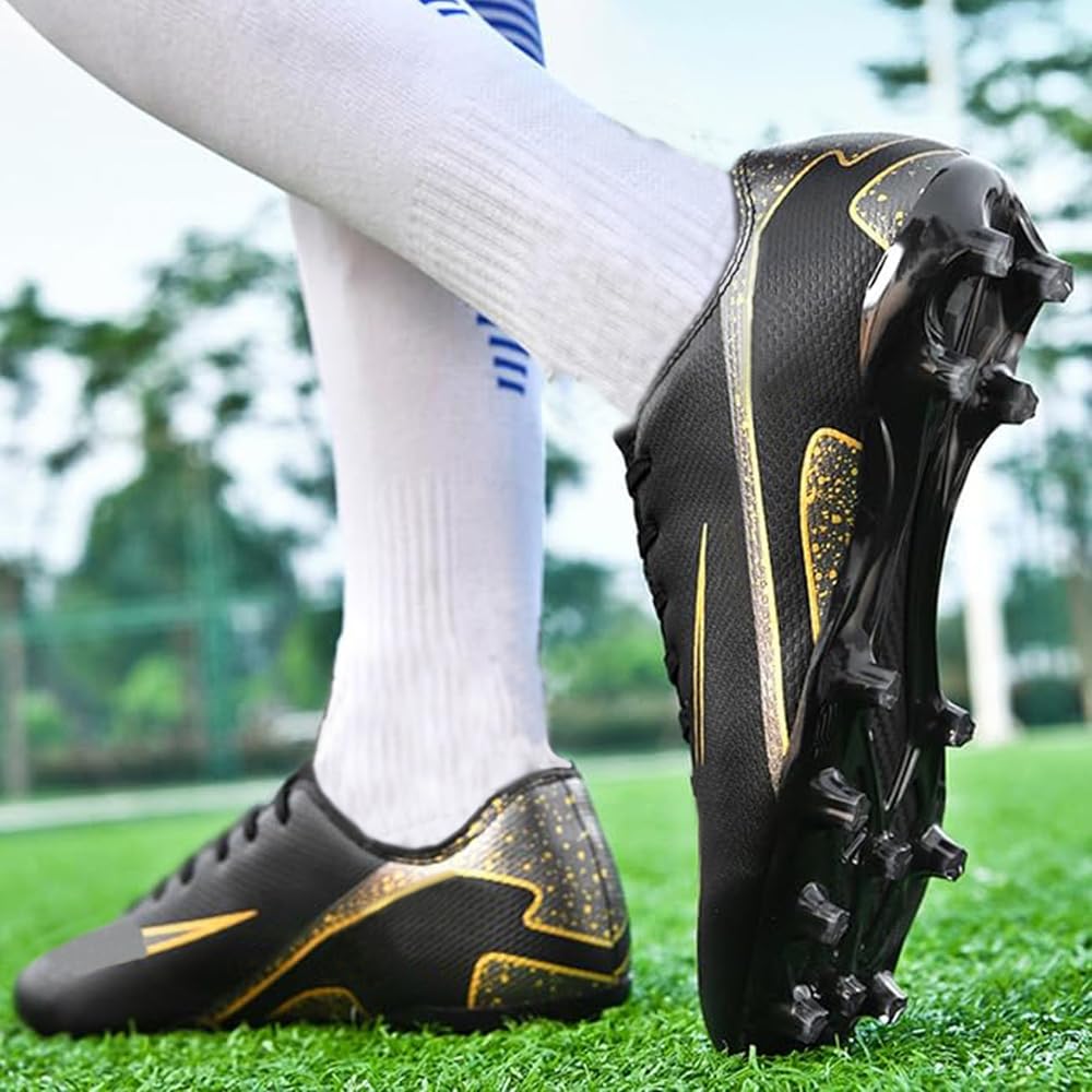 Zapatillas de Fútbol Mujer Spike Aire Libre Atletismo Entrenamiento Botas Profesionales Calzado de Fútbol Tacos de fútbol Deportivas Unisex Negro 41 EU