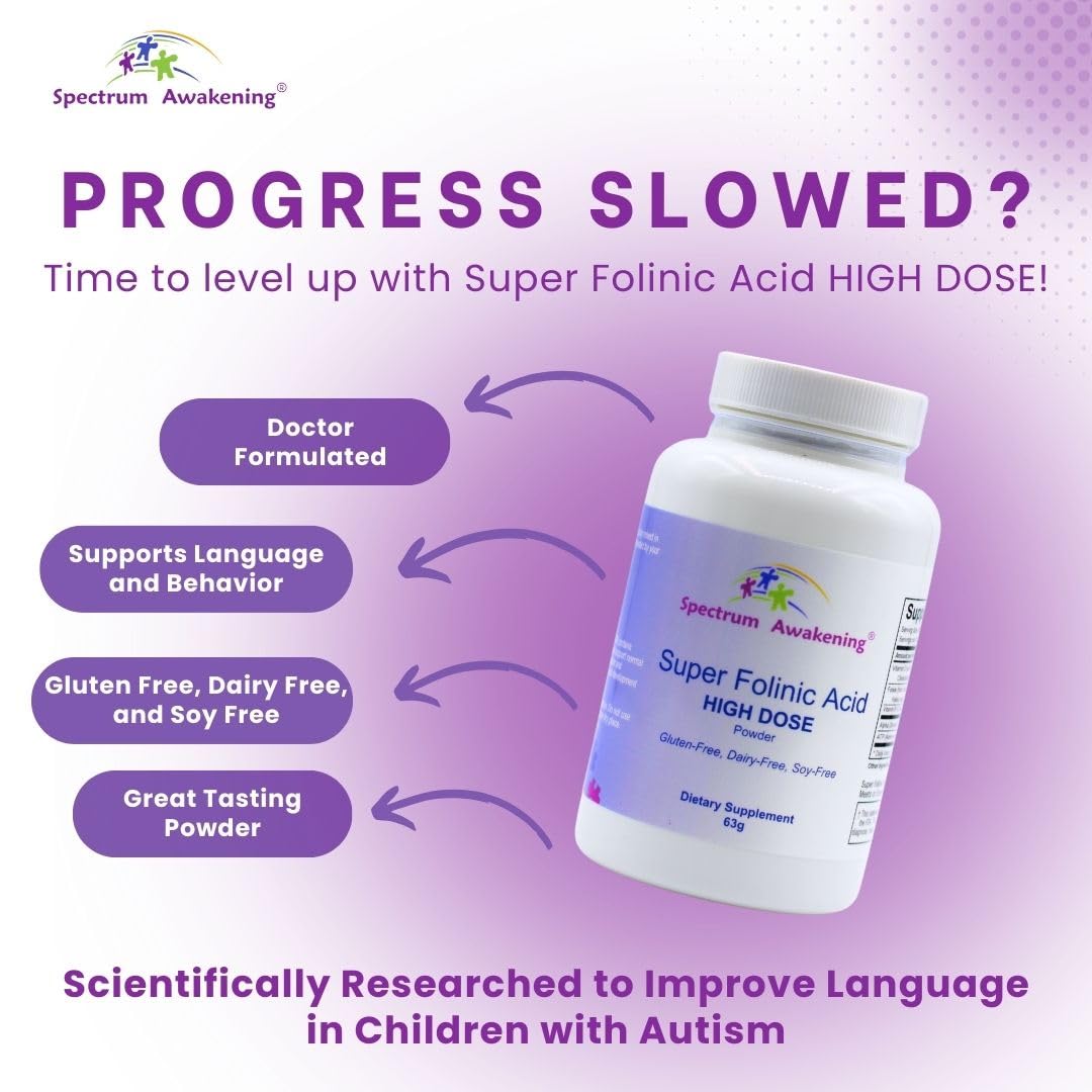 Spectrum Awakening Super Folinic Acid High Dose Powder | Leucovorin | Supports Normal Speech & Language Development in Children | 63 g — Amazon image 3
