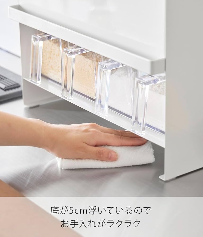 Amazon.co.jp: 【 完成品 】 前が開く 隠せる 調味料ラック