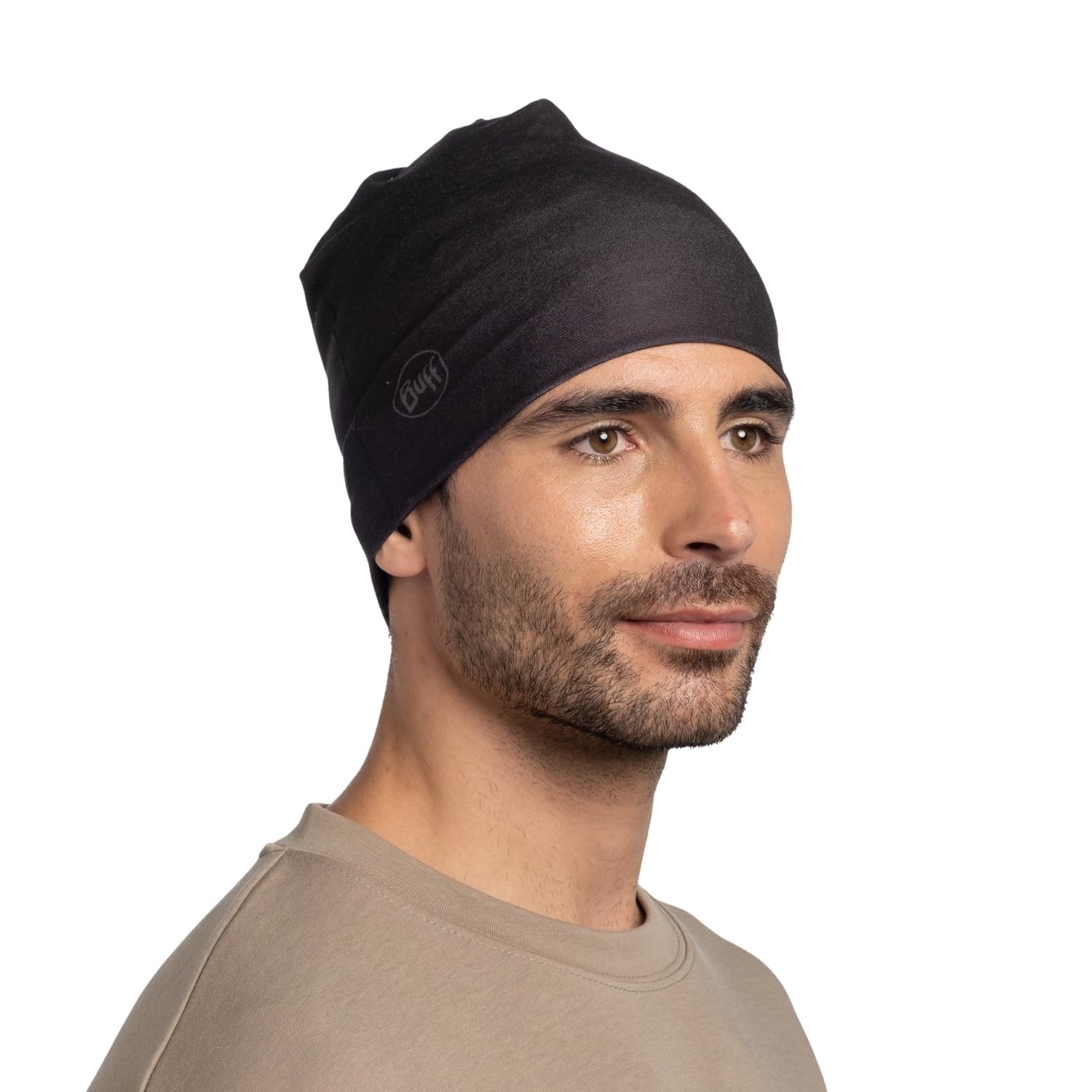 BUFF Czapka Beanie Ecostretch Bardzo Elastyczna, Materiały z Recyklingu, Wygodna, Ochrona Przeciwsłoneczna, Bezszwowa, Wielofunkcyjna One Size Czarny