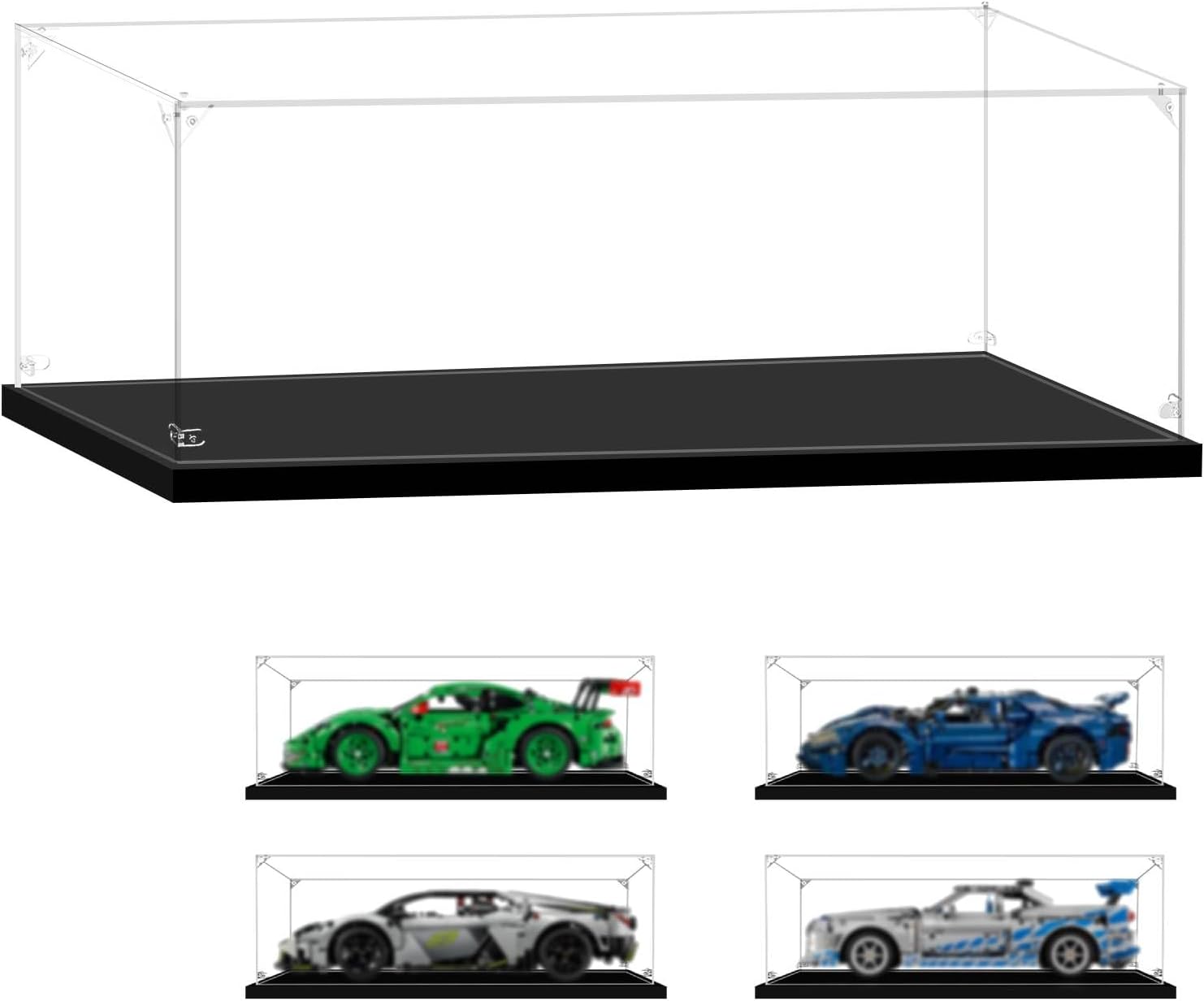 Display Case for Lego 1:10 Scale Car 42222 42223 42226 76470 42204 42205 42208 42212 42217 42137 42138 42151 42153 42161 42162 42165 42169 42173, 13.77x5.9x3.93inches (35x15x10cm)
