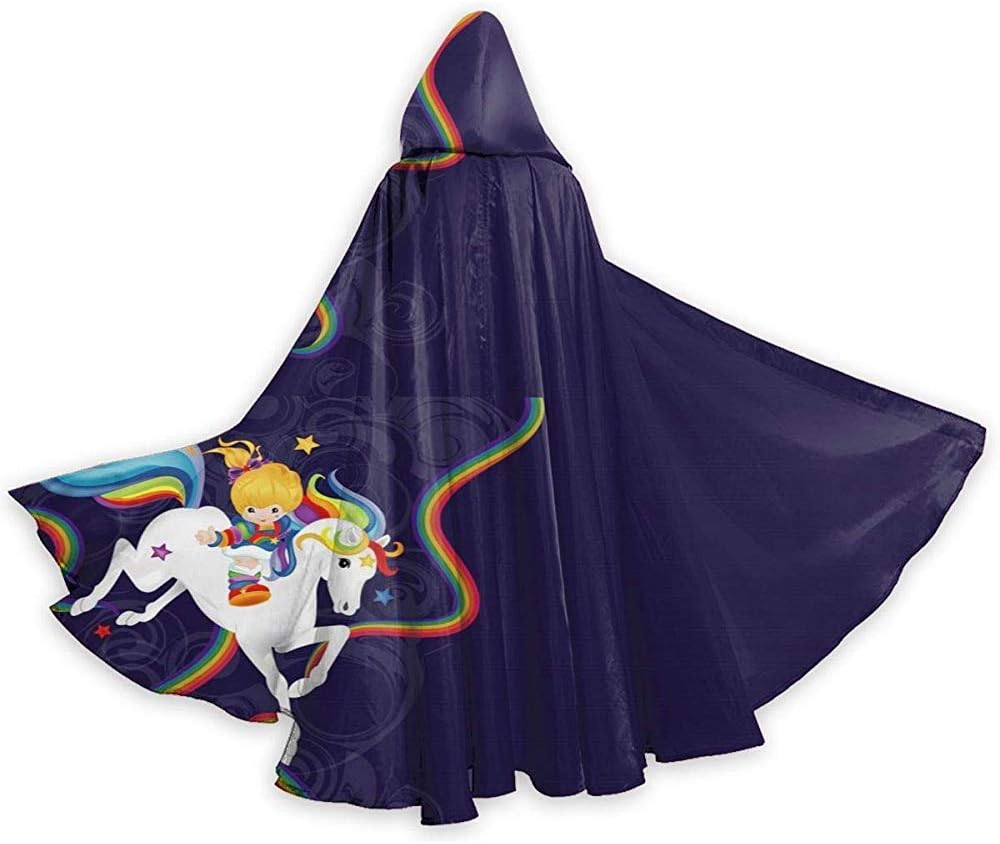 Zome Lag Halloween Christmas Cosplay Costumes,Unisex Halloween Cloak,Party Cape,Adult Hooded Cloak,Rainbow Brite And Starlite Memories Devil Witch Wizard Cape,Cloak Of Warlock