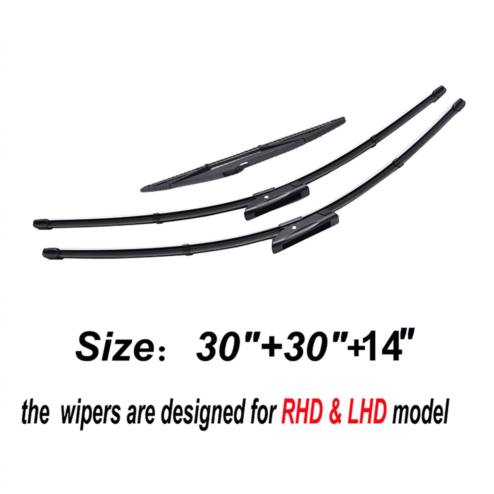 30" 30" 14" Przednie i tylne pióra wycieraczek, do Citroëna C4, do Picasso MK1 2008-2013 Wycieraczka szyby przedniej samochodu