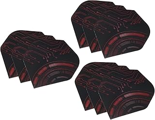 PATIKIL Dart Flights, 9 Pack PET Standard Darts Accessories Replacement Parts for Soft Tip Steel Tip, Mechanical Style, Black, Red