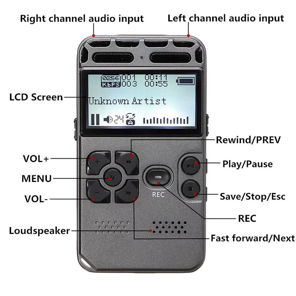 Irfora SK-502 Digital Voice Recorder Activated Dictaphone Audio Sound Digital Professional Music Player Port Memory Card