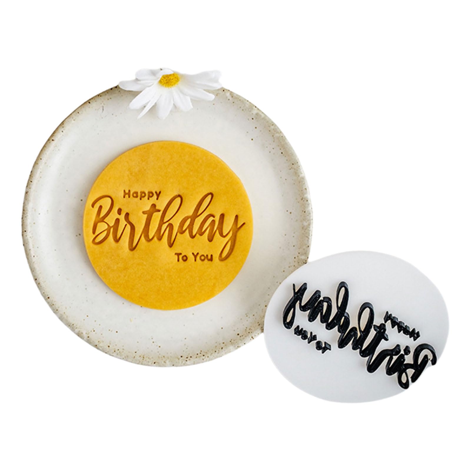CRFFZ Happy Birthday English Cookie Molds Biscuit Molds Suitable for Creative Baking Enthusiasts and Festival Celebration Kitchen Baking Accessories