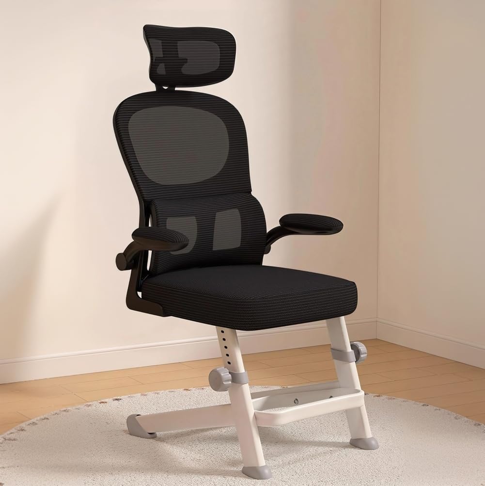 Czarne krzesło biurowe, ergonomiczne, ergonomiczne krzesło szefa z podłokietnikami 3D, wysokie oparcie, podparcie okolic lędźwiowych do góry i w dół, regulowany zagłówek, regulacja wysokości