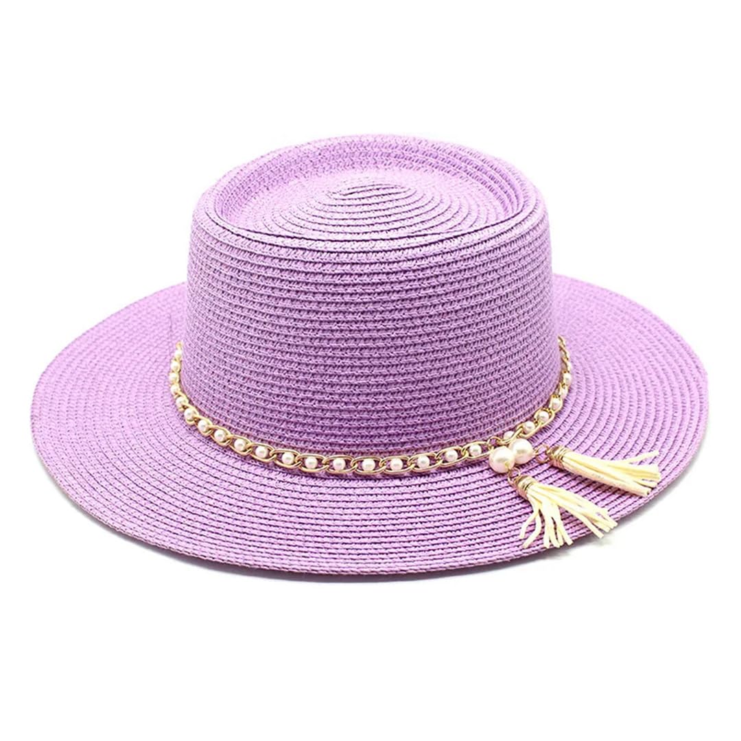Yeuyyben Cappelli da donna estivi cappelli di paglia da sole all'aperto spiaggia Panama Jazz cappelli vacanze cappello Sombreros De Mujer