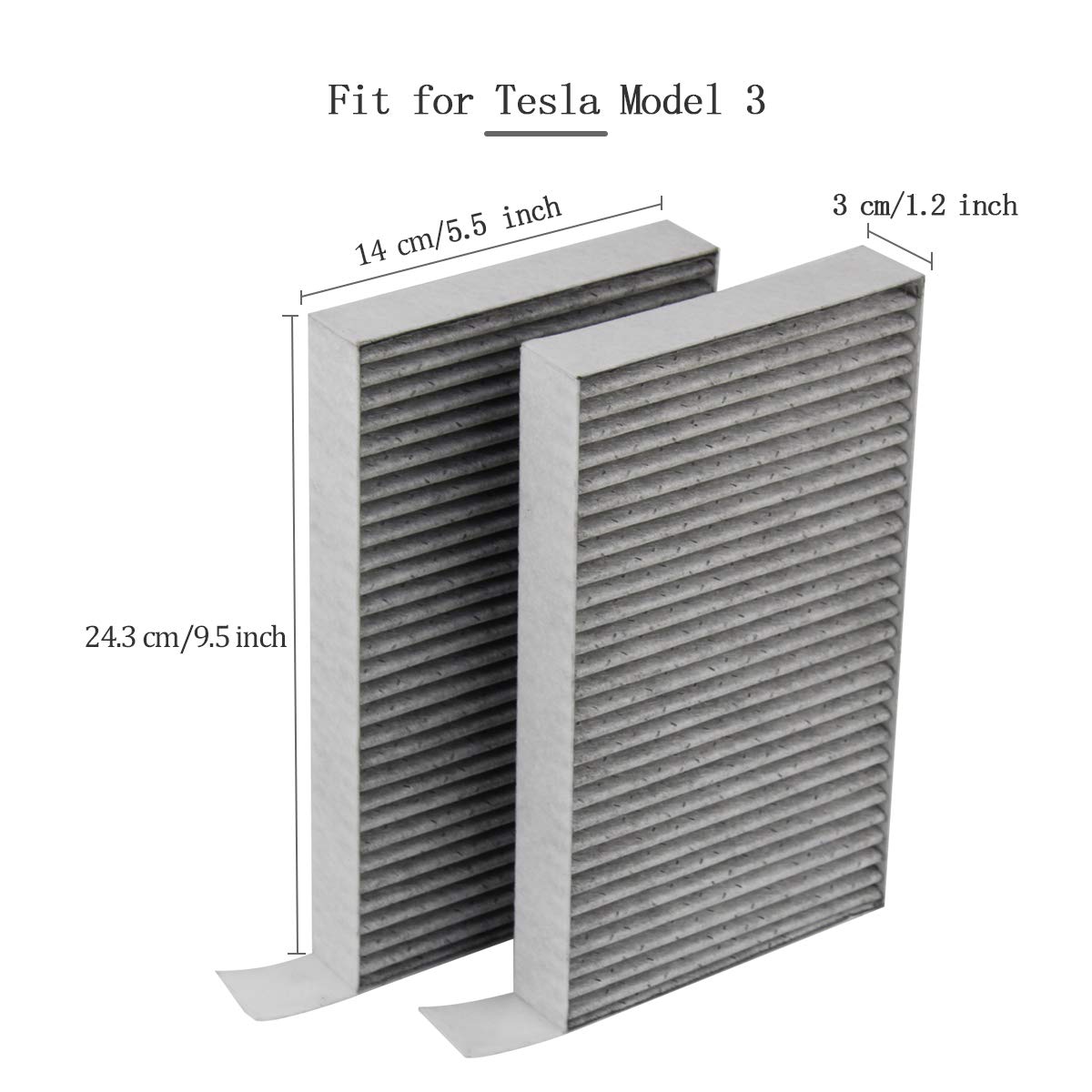 Tesla Model 3 & Y Innenraumfilter 2er Set - Aktivkohle Filter Ersatz