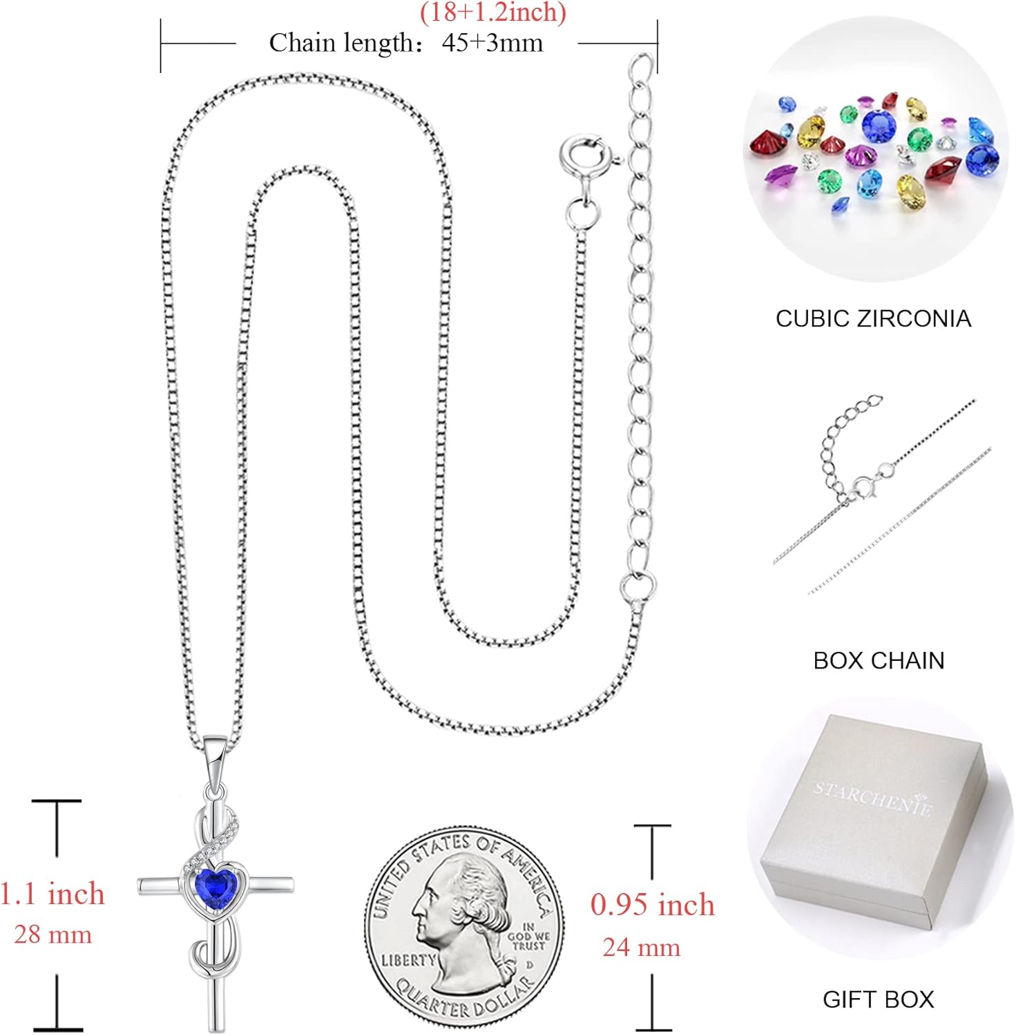 STARCHENIE Women's Note Cross Necklace Sterling Silver Crucifix Pendant Treble Clef Jewelry for Music Lover - Image 5