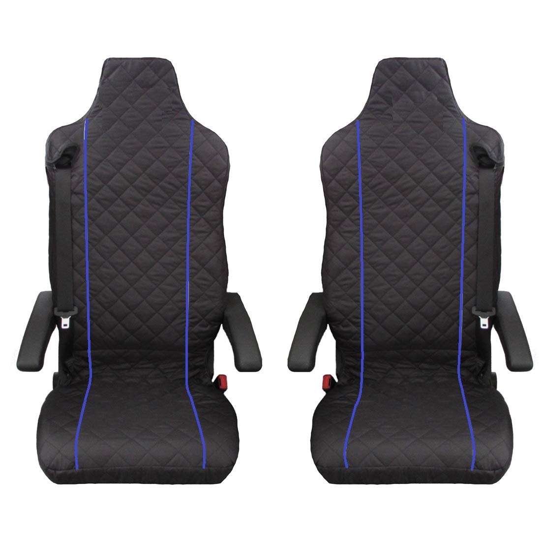 FUNDAS DE ASIENTOS DE CAMIÓN Diseñadas para adaptarse a Renault T, Renault C RIBETE AZUL 2 piezas