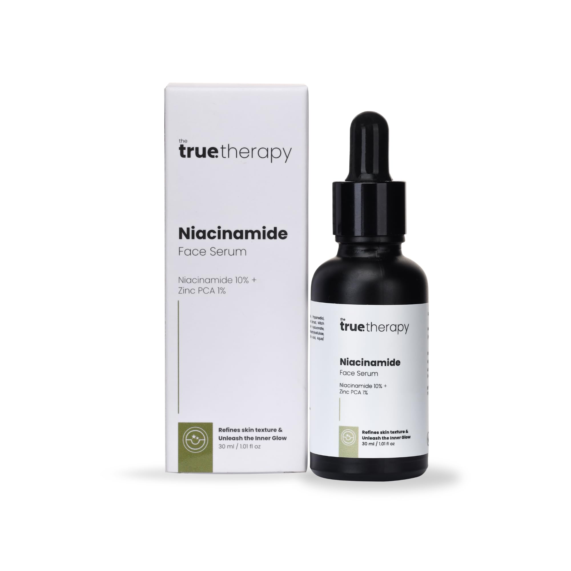 The True Therapy Niacinamide Face Serum 10% + Zinc PCA 1% - Pore Reducer, Uneven Skin Tone & Dark Spot Reducer, Treat Acne, Skin Balancing, Reduce Excess Oil & Skin Redness – 30 ml