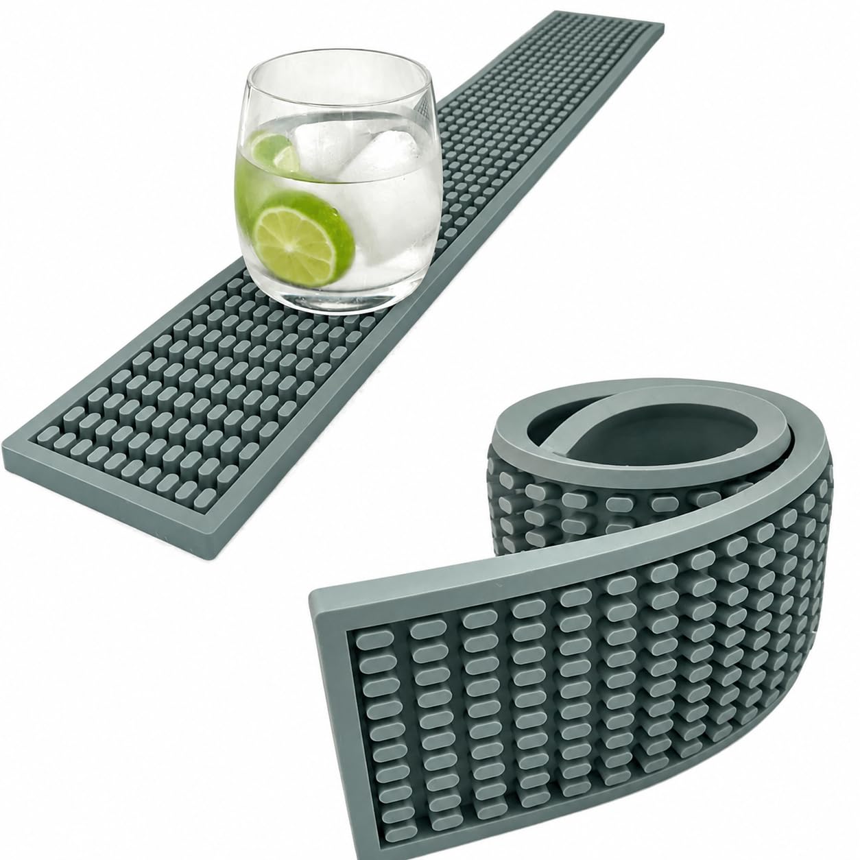 Rubber Bar Mat – Non-Slip Spill & Drip Mat for Bartending, Coffee Bar & Kitchen Countertop, Thick Durable Counter Protector & Stylish Drying Mat (Warm Taupe, 18"x12") — Amazon image 14