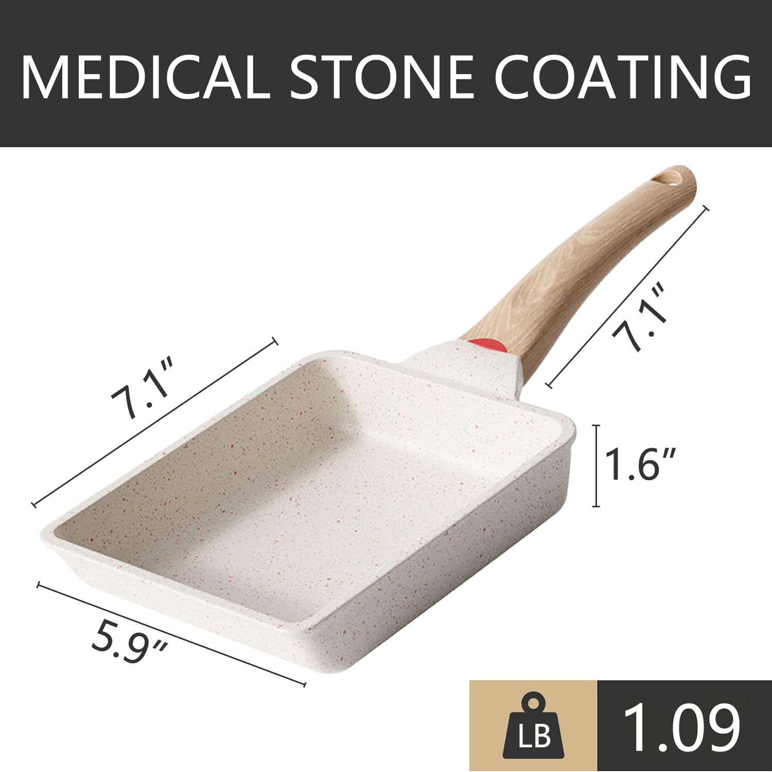 Amazon.com: SLONUVLND Tamagoyaki Pan,Japanese Omelette Pan,White