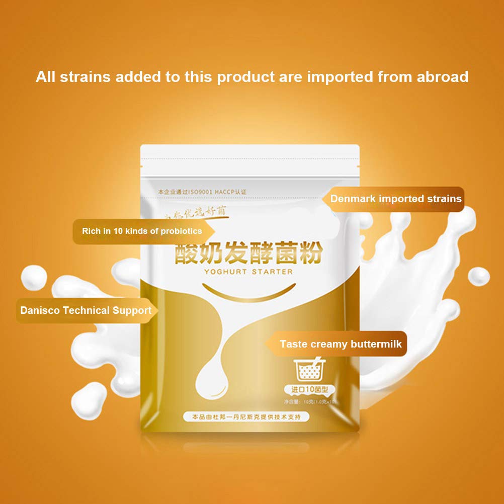 HEEPDD Polvo de Fermentación Probiótica para Yogurt Casero, 10 Paquete