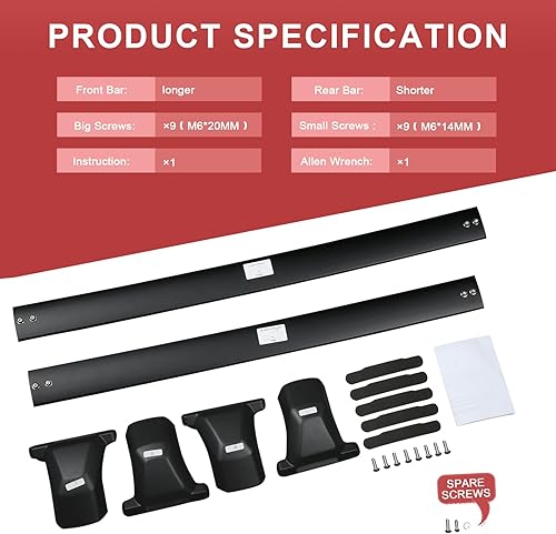 Vista 22 de KINGGERI Barras transversales de techo de 260 libras para Honda Pilot 2016-2022 con rieles laterales empotrados, barras transversales de aluminio