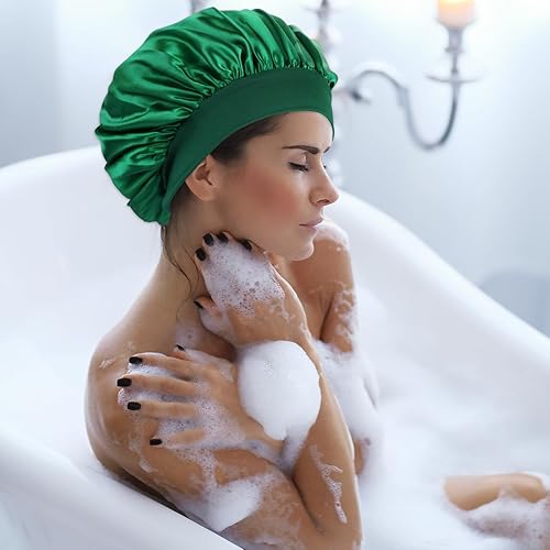 Miniatura 8 de Capó de seda para cabello rizado, Negro+verde+púrpura