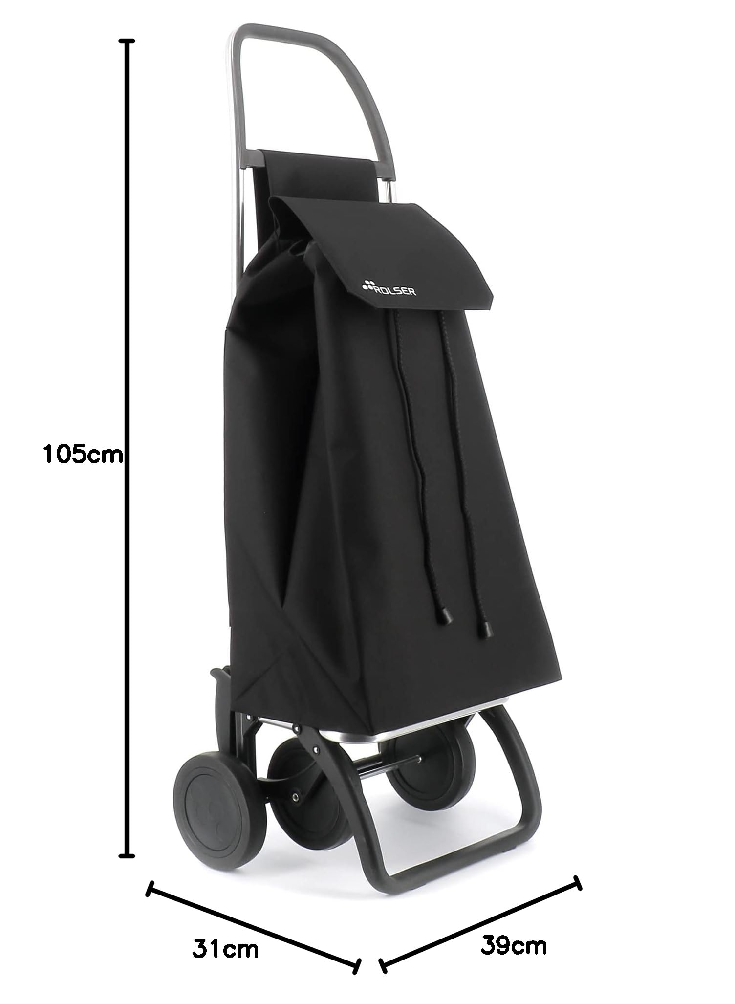 Carro Rolser Saquet LN 4 Ruedas - Negro