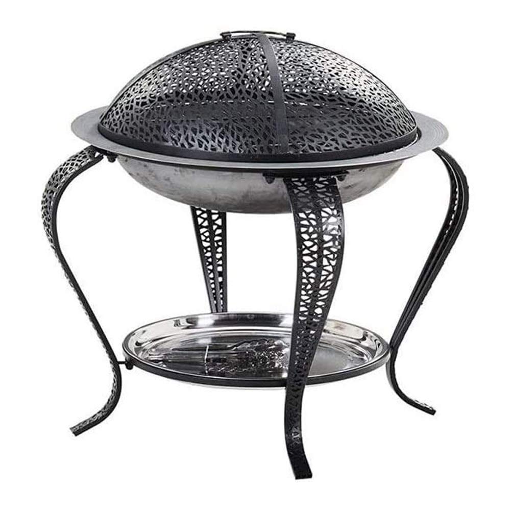 Grande braciere per Esterni, Camino, braciere, braciere da Giardino, Patio, braciere con griglia e parascintille