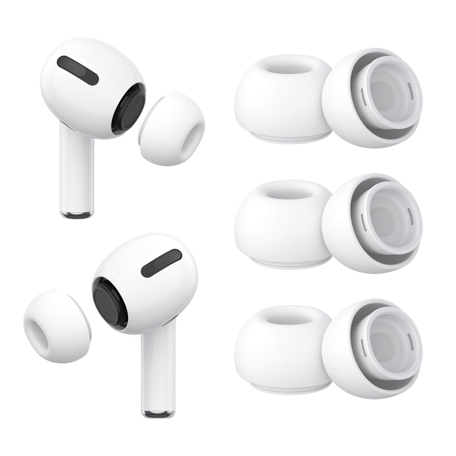 3-Pairs Replacement Ear Tips for AirPods Pro 2nd/1st Generation with Noise Reduction Hole, Non-Slip Soft Silicone Earbuds for AirPods Pro 2 /1st with