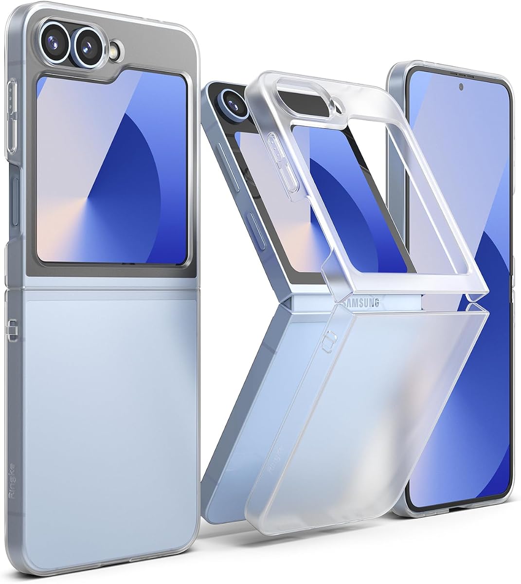 Ringke for Samsung Galaxy Z Flip 7 FE / 6 Case [Slim Matte Clear] | Oil & Dirt Resistant, Lightweight Precision Build, Low-Profile Open Hinge Maintains Original Form