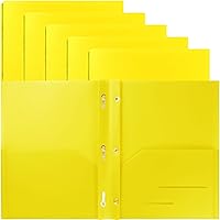 Vista 8 de Youngever Paquete de 6 carpetas de plástico resistente con dos bolsillos con 3 puntas, cierre de puntas de metal, carpeta de plástico resistente