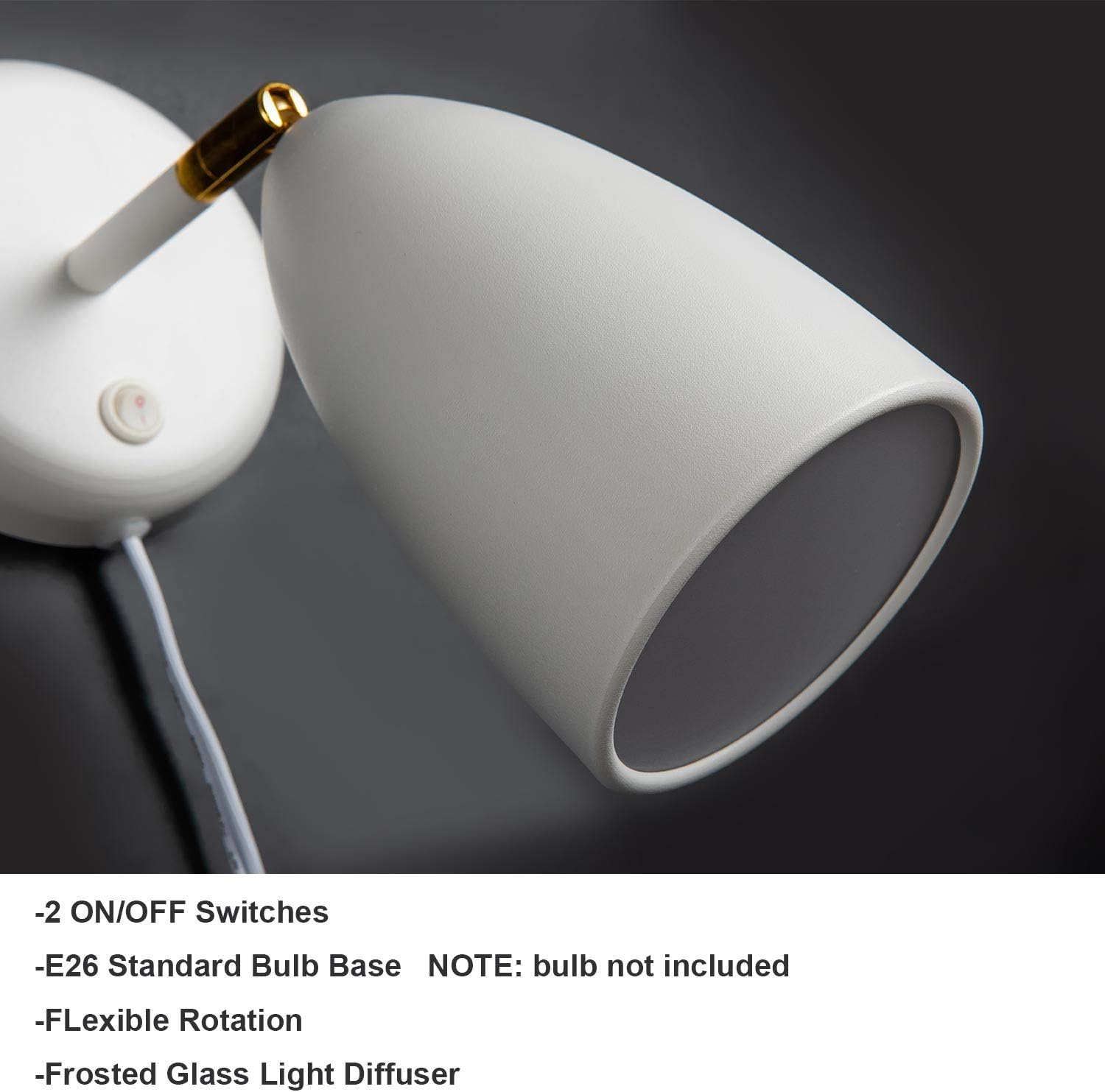 Exclusive Discount 60% Price Modern Plug in Wall Sconce Lighting for Bedroom with Cord, White Finished Rotatable Simplicity Plug-in or Hardwire Wall Lamp Lighting Fixture for Indoor Bedroom Living Room Up To 40% OFF Modern Plug in Wall Sconce Lighting for Bedroom with Cord, White Finished Rotatable Simplicity Plug-in or Hardwire Wall Lamp Lighting Fixture for Indoor Bedroom Living Room