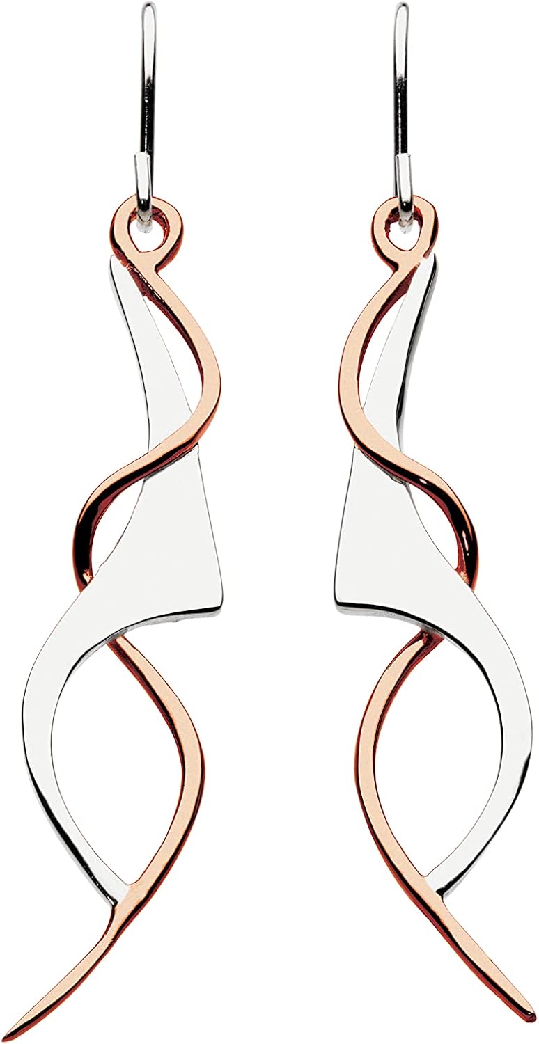 Dew Women's Art Nouveau Drop Sterling Silver Earrings