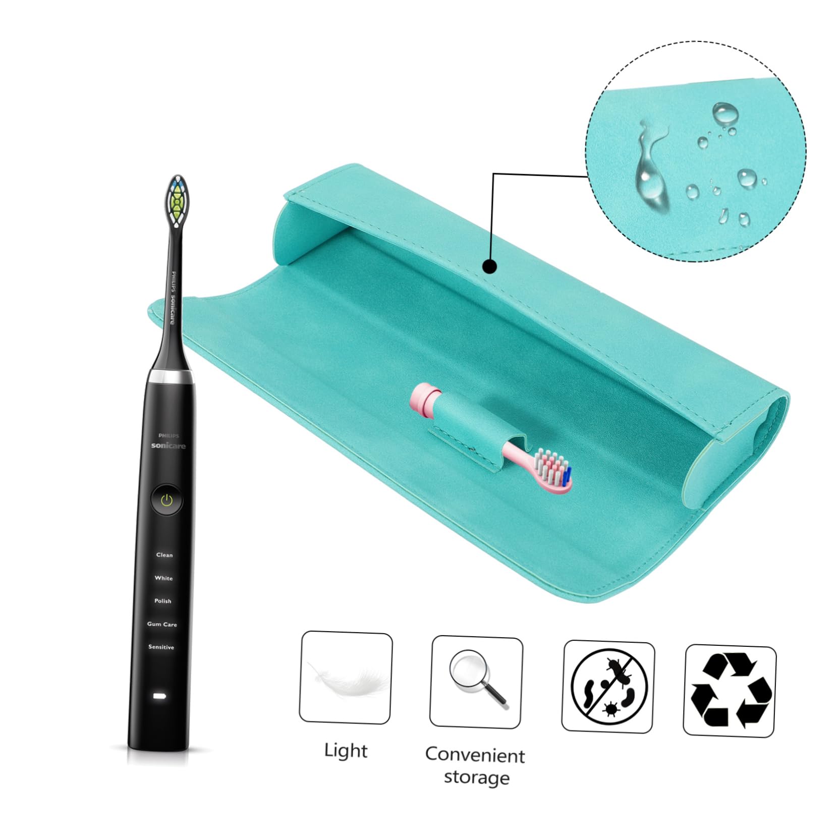 Lot de 3 porte-brosses à dents de voyage, boîte de rangement rechargeable pour brosse à dents pour enfant, dentifrice, trousse de toilette pour brosse à dents, sac de rangement pour brosse à dents,