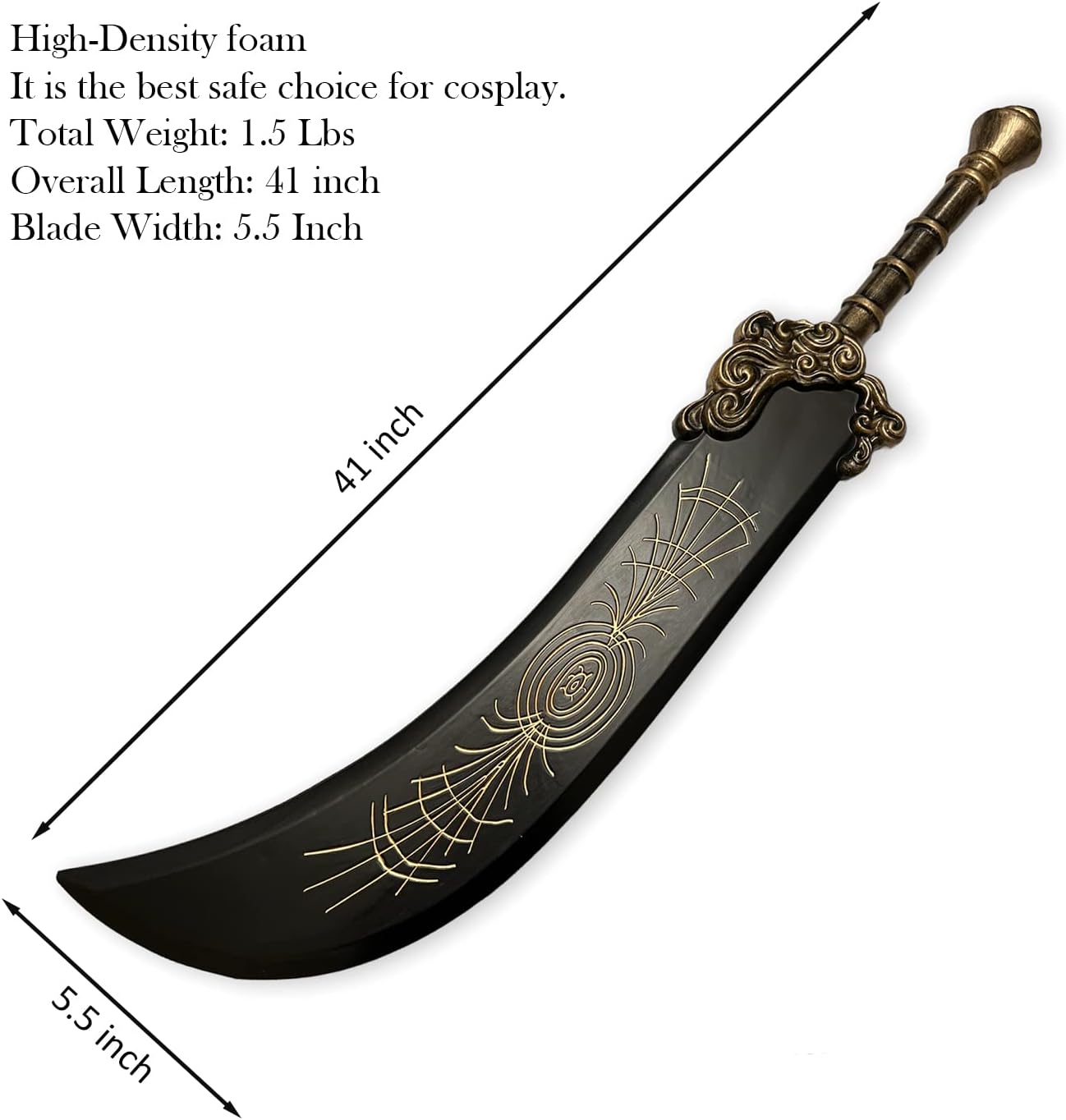 LALAPORT 41 Inch 2 Pcs Set Medieval Fantasy Elder Ring Foam Sword for Video Game, Cosplay Costume Prop, Collection, Gift (Greatsword)