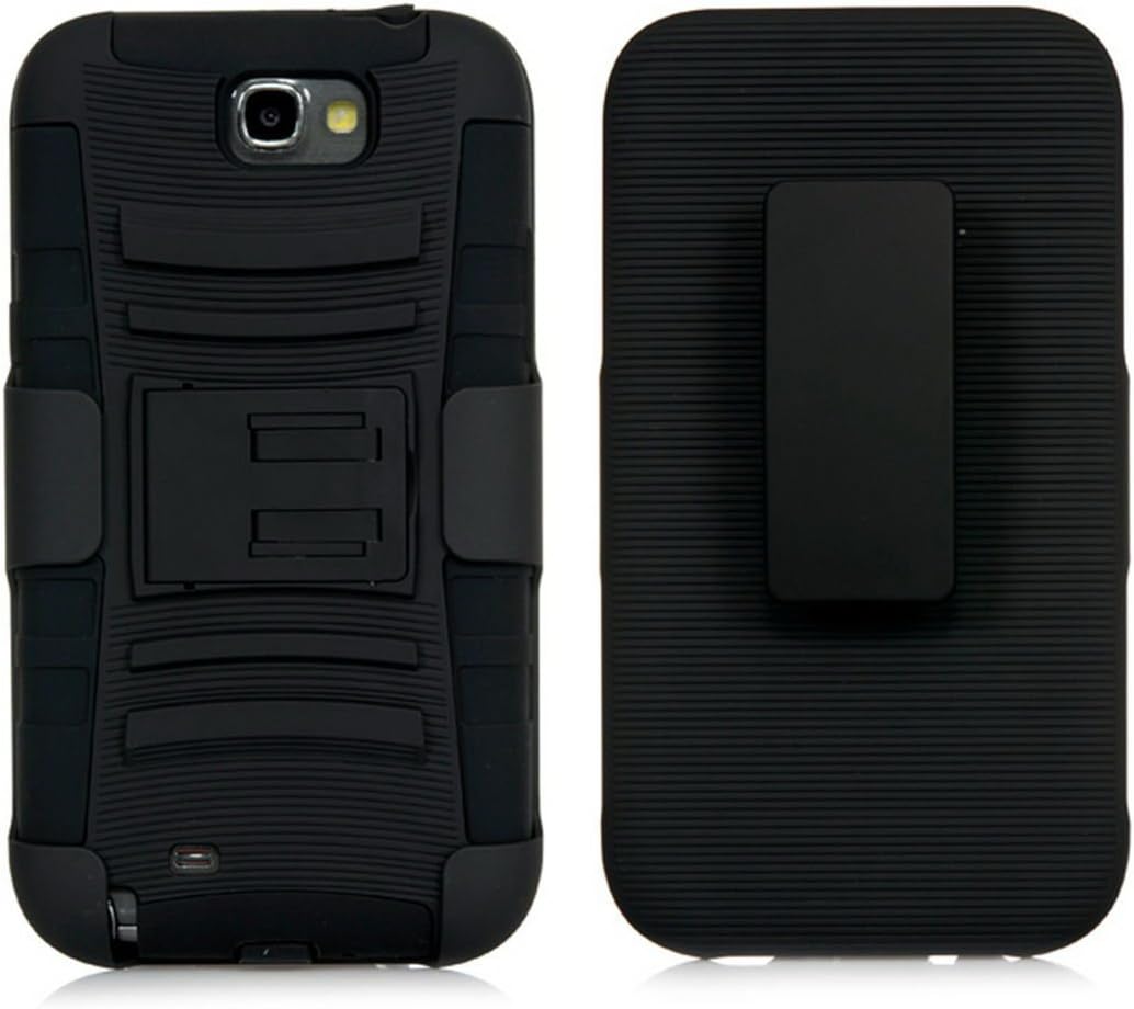 iSee Case Dual Layer Hybrid Kickstand Holster Case with Locking Belt Swivel Clip