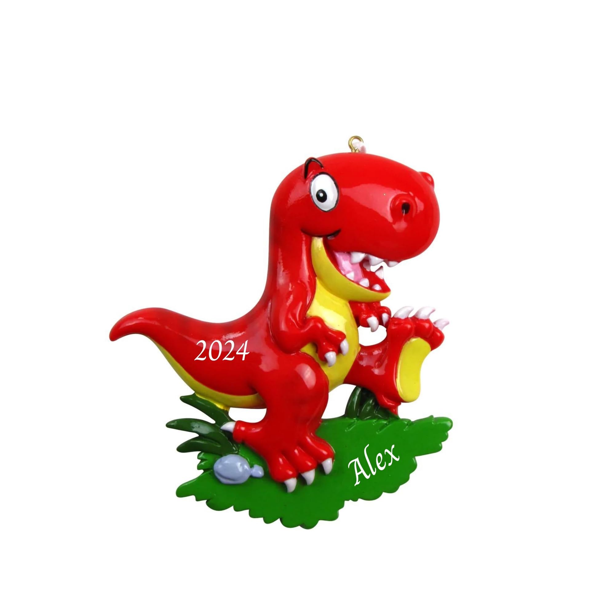 2024 Personalized Christmas Tree Ornament for Kids - T-Rex Dinosaur Custom Customized Merry Christmas Ornament - Dinosaur Keepsake for Boys & Girls Children