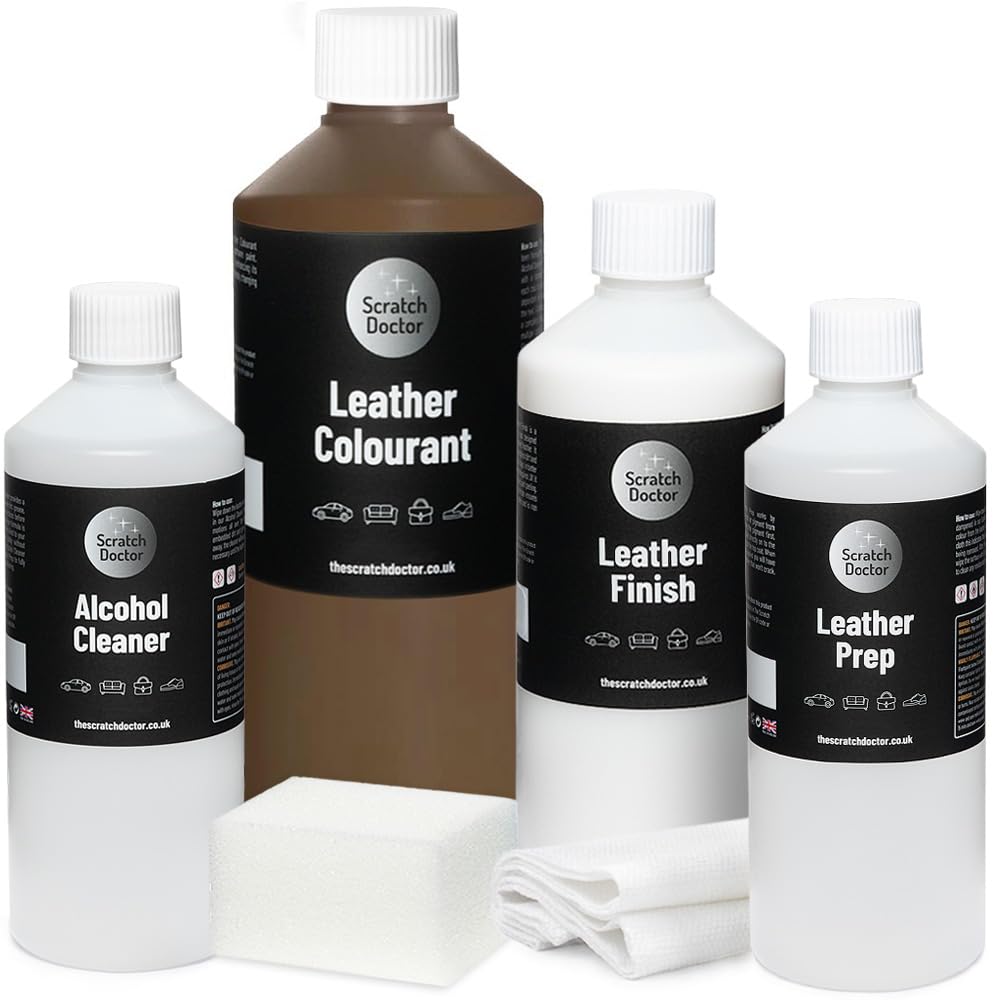 The Scratch Doctor Leather Recolouring Kit for Furniture & Car Seats | Clean, Dye & Protect | Includes Cleaner, Primer, Dye & Sealant (Dark Grey, 1000ml) — view 21