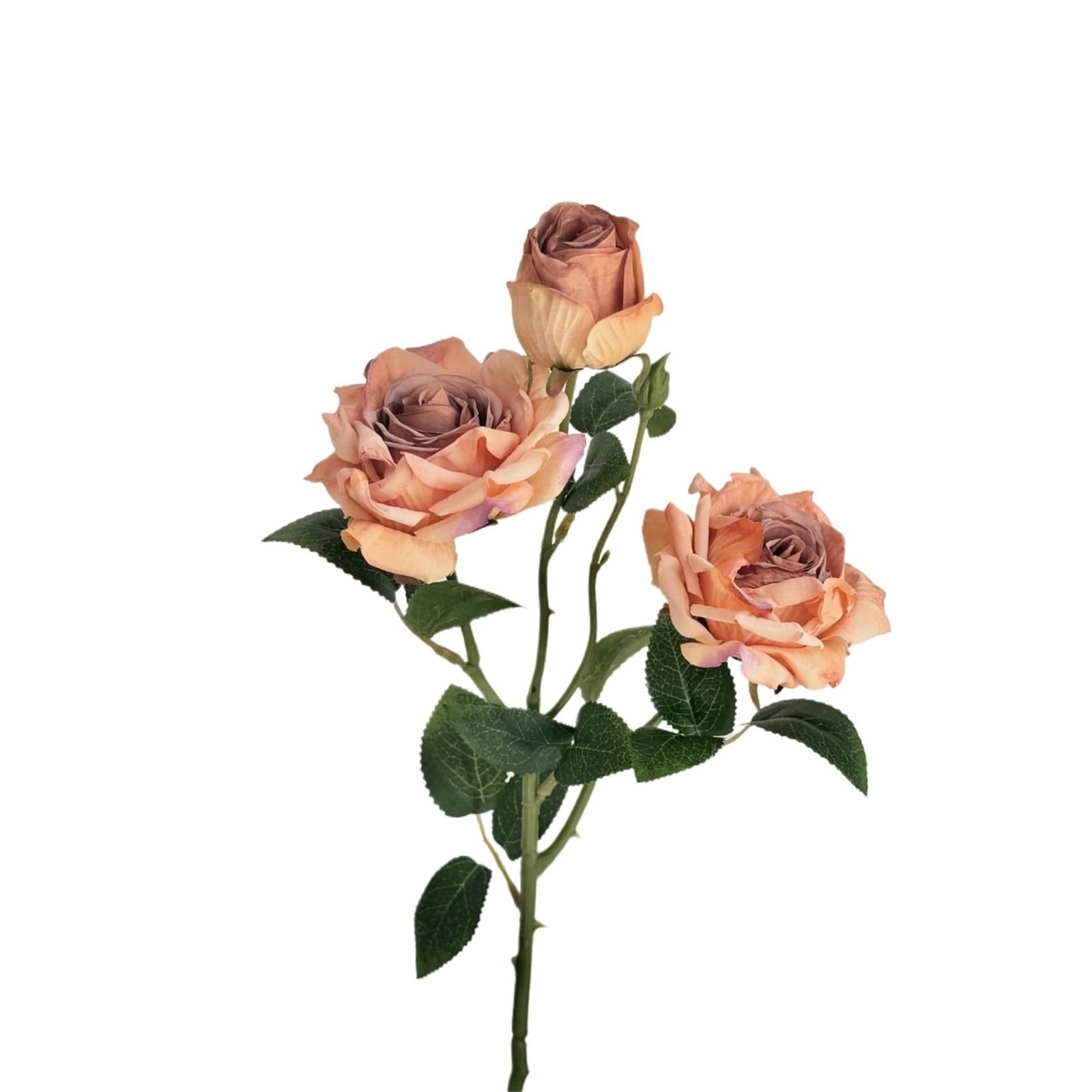 WLH Alexanders 3Heads Roses Wedding Bouquet Real Touch Artificial Flowers For Home Decor Flower Arrangement Centerpieces faux flower(Khaki)
