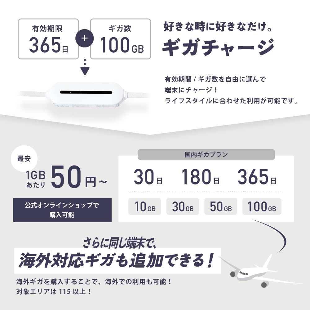 サクッとWiFi Light ギガチャージ型モバイルWi-Fi SIMフリー Amazon.co.jp: サクッとWi-Fi light 100GB 1年間有効 ギガチャージ式
