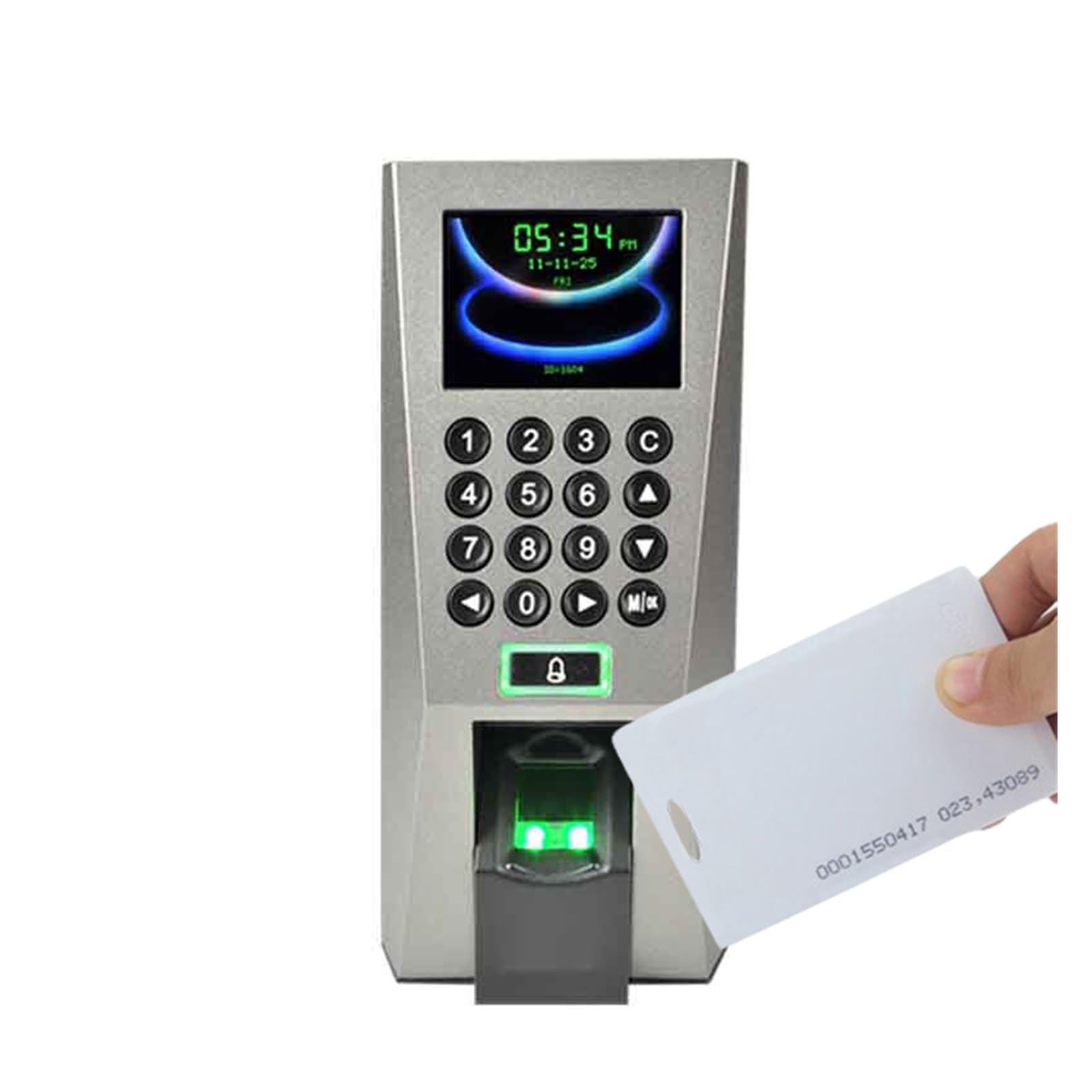 Clocking in Machine, F18 USB/IP Biometric Fingerprint Login Recognition Access Control Machine System Use Electric Lock(F18-WIFI-ID,Spanish)