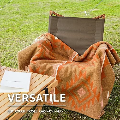ACUSHLA Merino Wool Camp Blanket - Soft Warm Thick Washable Large Outdoor Camping Sleeping Throw Blanket All Weather, Morocco Khaki 79" x63" by ACUSHLA - Image 5