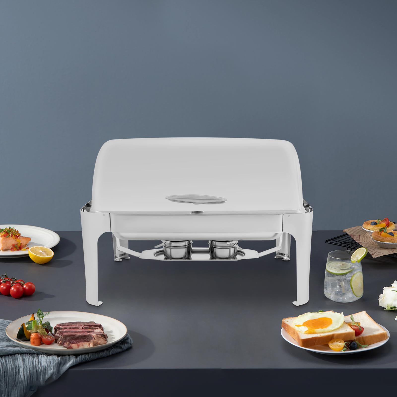 Scaldavivande in acciaio inox 201, scaldavivande elettrico per buffet per feste, catering e cene di famiglia, struttura robusta con grande capacità, facile da pulire per l'uso quotidiano, ideale per