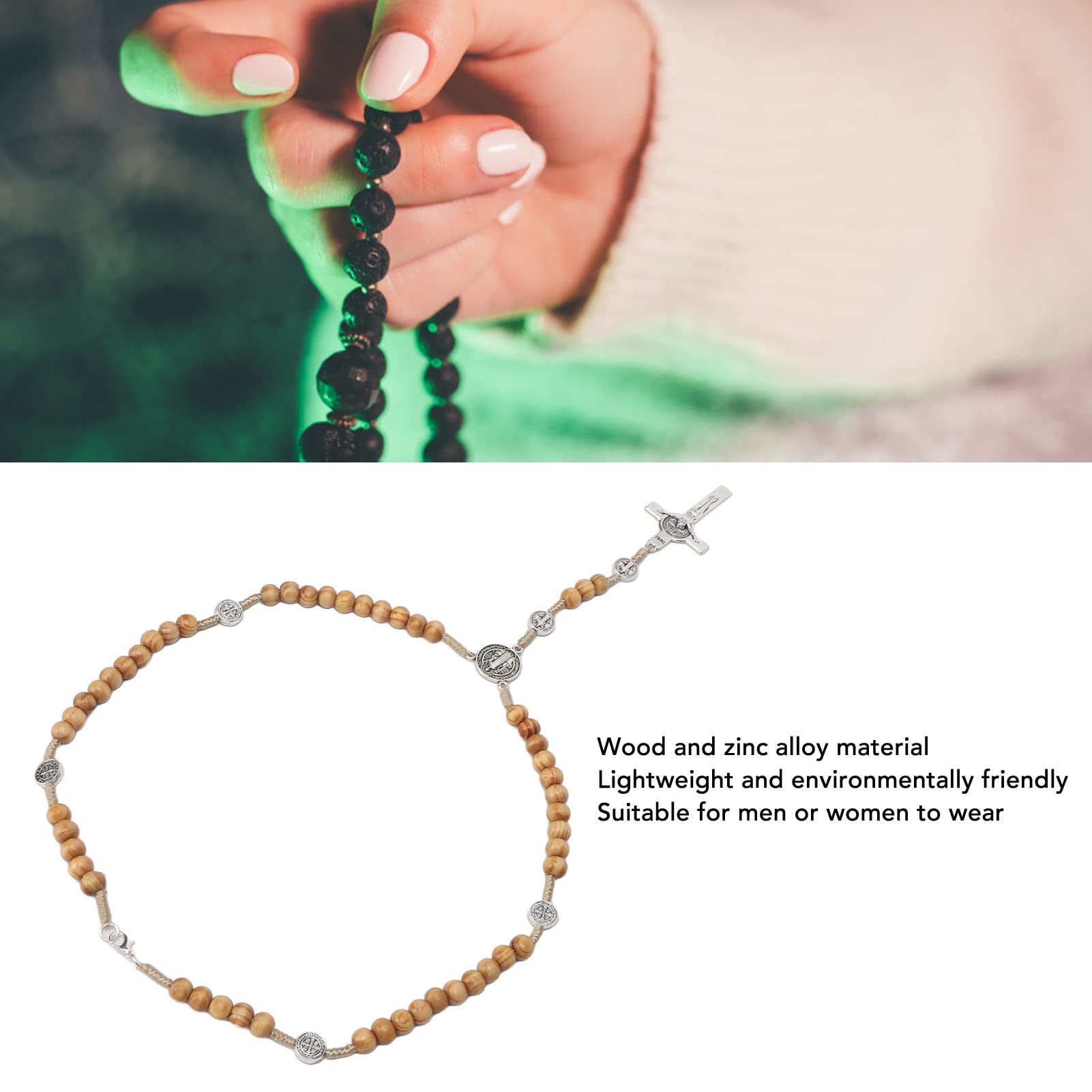 Rosary Blessed by Pope Francis Vatican Rome Holy Father Medal Wood Zinc Alloy Portable Lightweight Handcrafted Attractive Handmade Solid Wood Rosary - Image 2