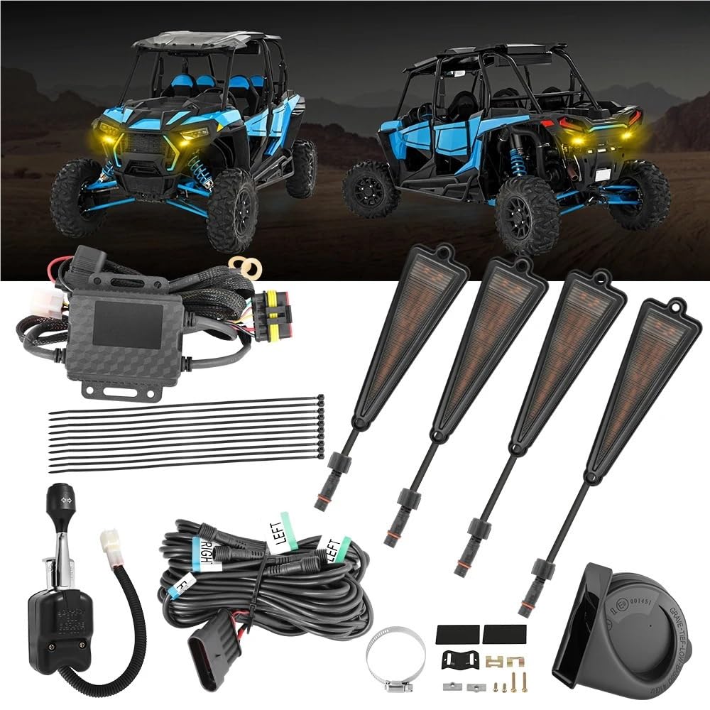 Zestaw kierunkowskazów wstępnie okablowany pasujący do Polaris Ranger 500 570 900 1000 XP LED(White Dome Light)