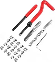 Vista 1 de Kits de reparación de rosca helicoidal de 25 piezas para reparación automática, insertos de rosca de acero inoxidable M6 x 0.039 x 0.315 in