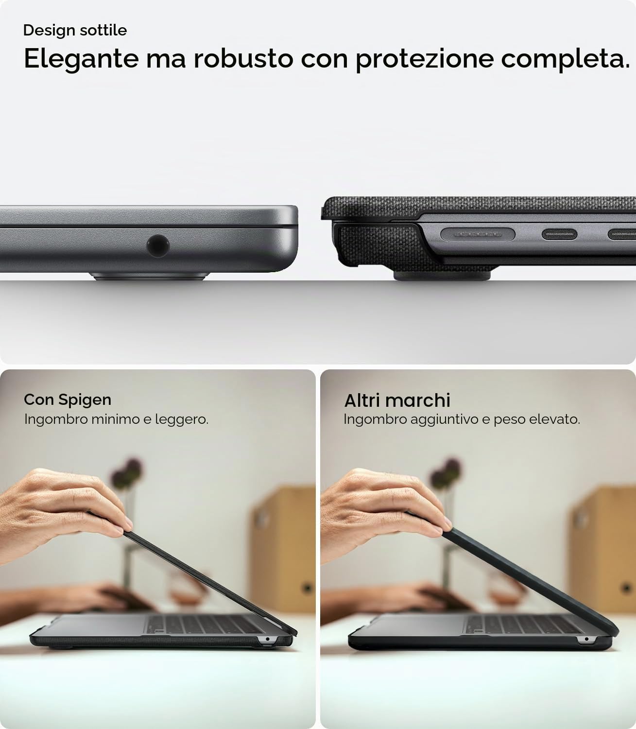 Spigen Cover Urban Fit Compatibile con MacBook Air 13 pollici 2026 M5 / 2025 M4 / 2024 M3 / 2023 M2 A2681, Custodia in Tessuto Anti-Impronta e Antigraffio - Nero
